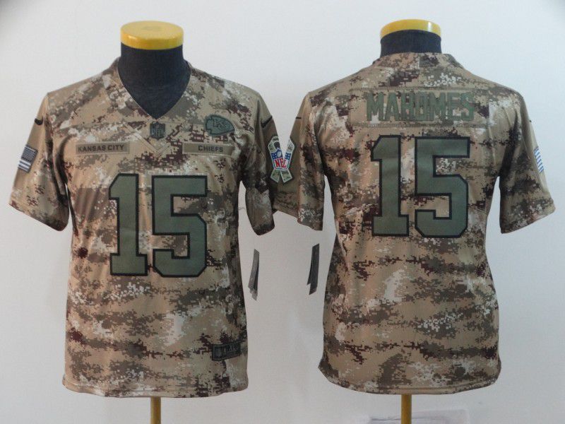Youth Kansas City Chiefs #15 Mahomes Nike Camo Salute to Service Retired Player Limited NFL Jersey->women nfl jersey->Women Jersey